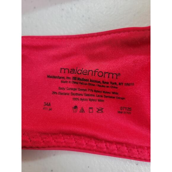 Maidenform Underwire Push Up Bra One Fab Fit Pink Orange Full Coverage Size 34A - Picture 3 of 6